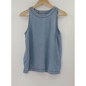 GAP Women’s 100%‎ Lyocell Sleeveless Chambray Blouse Size XS Boho FLAWS